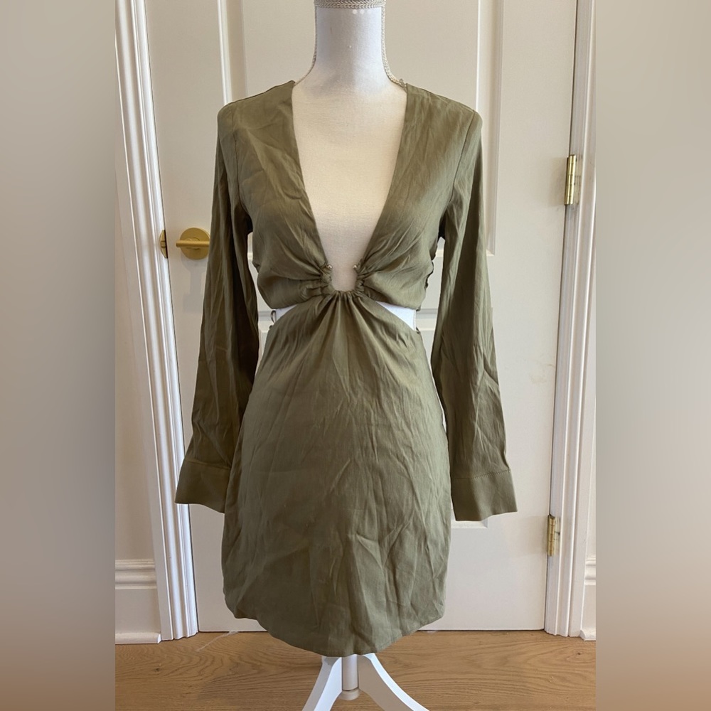 Green Zara Cutout Dress